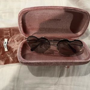 Miu miu heart mixed metal sunglasses